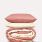 Reversible Percale Bedding Set - Peach & Ecru