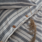 Linen Striped Duvet Cover Set - Grey