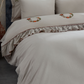 Embroidered Duvet Cover Set - Beige