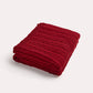 Braid Cable Knitted 100% Cotton Blanket - Burgundy - Ocoza