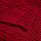 Braid Cable Knitted 100% Cotton Blanket - Burgundy - Ocoza