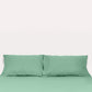 Classic Percale Pillowcase 2pcs- Jade Green with White Pipe Edge
