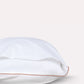 Classic Percale - Duvet Cover Set - White with Peach Piped Edge