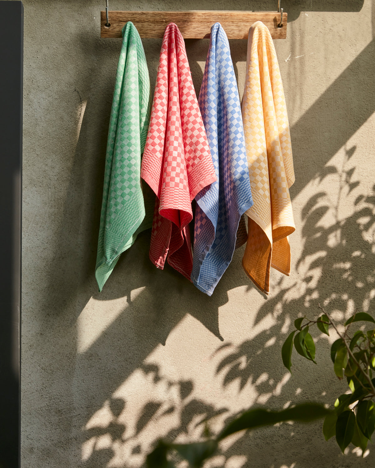 Gingham Cotton Tea Towel 6 pcs - Red - Ocoza