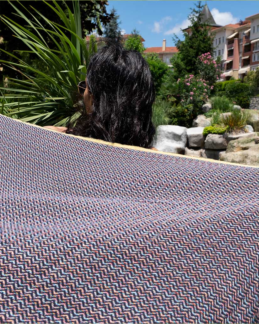 Cotton Meander Peshtemal Towel - Navy Blue