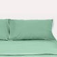 Classic Percale Duvet Cover- Jade Green with White Piped Edge