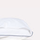 Classic Percale Pillowcase 2pcs- White with Navy Blue Pipe Edge