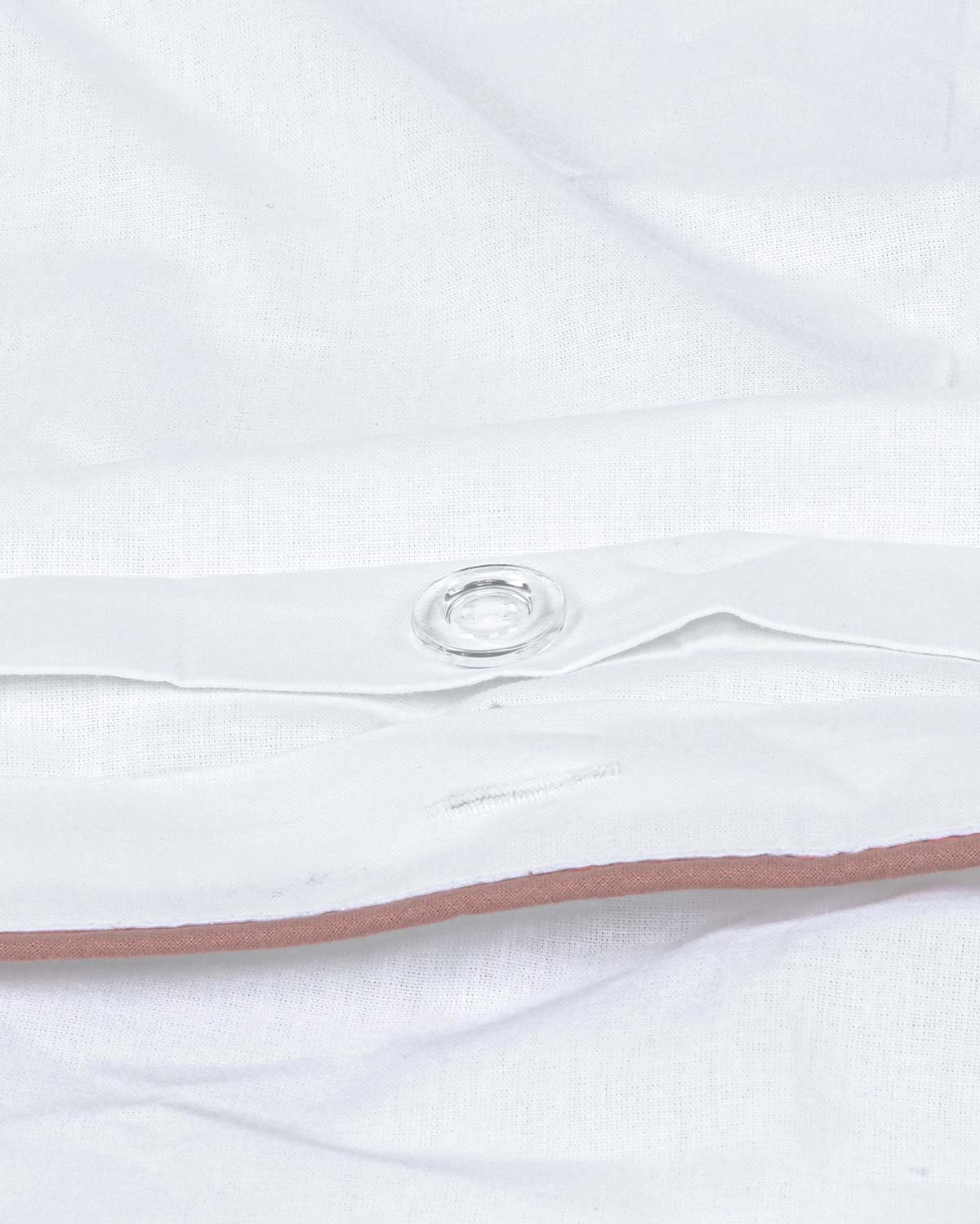 Classic Percale - Core Bedding Set - White with Peach Piped Edge