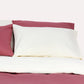 Reversible Percale Duvet Cover- Carmine & Ecru