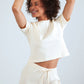 Soft Cotton Short Pyjama Set - White
