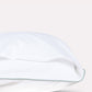 Classic Percale Pillowcase 2pcs- White with Jade Green Pipe Edge
