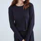 Long Sleeve Crew Neck Pyjama Set - Navy Blue