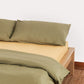 Sateen Stripe Pillowcase 2pcs - Oil Green