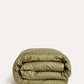 Sateen Stripe - Duvet Cover Set - Oil Green