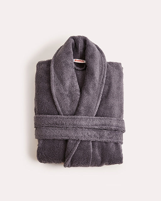 Spa Cotton Bathrobe Set 3 pcs - Dark Grey - Ocoza