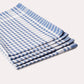 Checked Cotton Tea Towel 6 pcs - Blue - Ocoza