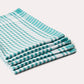 Checked Cotton Tea Towel 6 pcs - Green - Ocoza