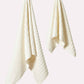Ribbed Soft Cotton Towel Set - Cream (2 Towels)