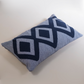 Zigzag Embroidery Cushion Cover - Blue & Grey