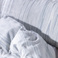 Cotton Glamour Core Bedding Set - White with Green Stripes