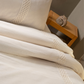 Cotton Belgian Stripe Duvet Cover Set - White