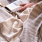 Cotton Desert Sand Blanket Set- White & Beige