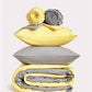 Reversible Percale Bedding Set - Yellow & Dove Grey