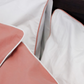 Classic Percale - Core Bedding Set - White with Peach Piped Edge