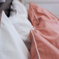 Classic Percale - Core Bedding Set - White with Peach Piped Edge