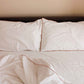 Classic Percale Pillowcase 2pcs- White with Peach Pipe Edge