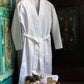 Santorini Cotton Bath Robe - White