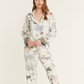 Flower Printed Pyjama Set - Ecru