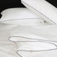 Classic Percale Pillowcase 2pcs- White with Anthracite Pipe Edge