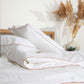 Classic Percale - Duvet Cover Set - White with Peach Piped Edge