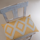 Zigzag Embroidery Cushion Cover - Yellow & Grey